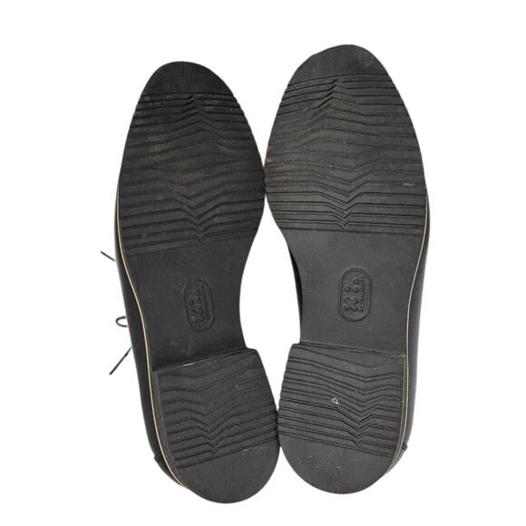 NAVYBOOT Original Womens Black Leather Derby Shoe Oxford Preppy Minimalist Sz 38 - Picture 8 of 9